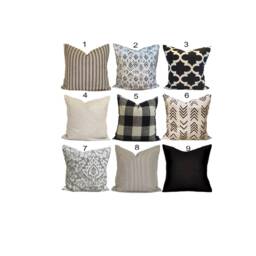 Solid Black Pillow Cover, Throw Cover For 20x20 Pillow, 18x18 16x16 All Sizes - thumbnail 3