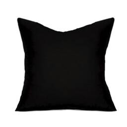 Solid Black Pillow Cover, Throw Cover For 20x20 Pillow, 18x18 16x16 All Sizes - thumbnail 1