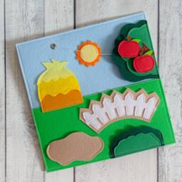 Felt Farm Quiet Book Page Montessori Toddler Activity - thumbnail 2