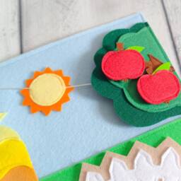 Felt Farm Quiet Book Page Montessori Toddler Activity - thumbnail 3