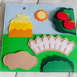 Felt Farm Quiet Book Page Montessori Toddler Activity - thumbnail 4