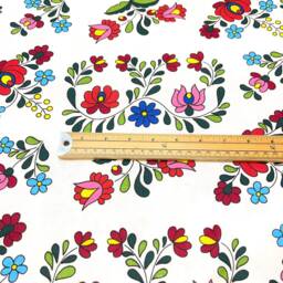 1280. Folk Flowers 100% Cotton Cushion Cover, Various Sizes - thumbnail 3