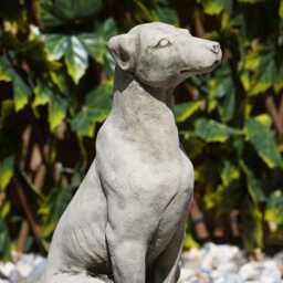 Sitting Puppy Dog Stone Statue - Animal Garden Outdoor Ornament Decoration - thumbnail 3