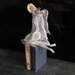 Tree Topper For Christmas Tree Metal Art Figurine Abstract Angel Watching Over You Sculpture Ooak - thumbnail 1