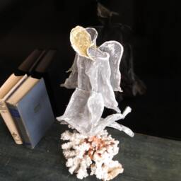 Tree Topper For Christmas Tree Metal Art Figurine Abstract Angel Watching Over You Sculpture Ooak - thumbnail 3