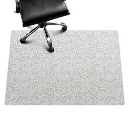 Geometric Retro Pattern Office Chair Floor Protector, Gray Desk Mat, Vinyl Gaming Mat - thumbnail 3