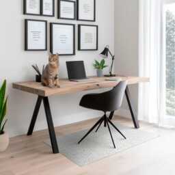 Geometric Retro Pattern Office Chair Floor Protector, Gray Desk Mat, Vinyl Gaming Mat