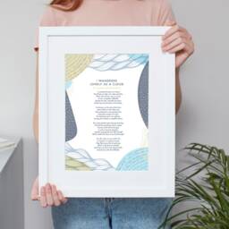 Seaside Theme Poem Favourite Words Personalised Print. Use Your Own Words. Unframed Poster A4, A3, A2. Custom Made Beach Vibes Blues Decor - thumbnail 2