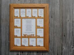School Years Picture Frame Prek To 12Th Grade Personalized With Name - 11x14 Oak Holds 2.5x3 & 5x6.5 Pictures Back - thumbnail 1