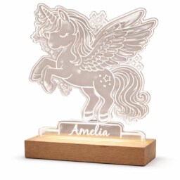 Personalised Unicorn Night Light For Girls - Custom Name Led Lamp Kids Bedroom Decor - thumbnail 3