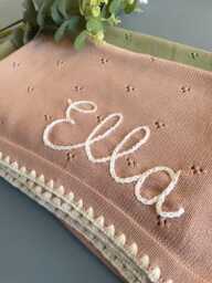 Personalised Baby Blanket With Hand-stitched Name