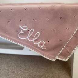 Personalised Baby Blanket With Hand-stitched Name - thumbnail 3