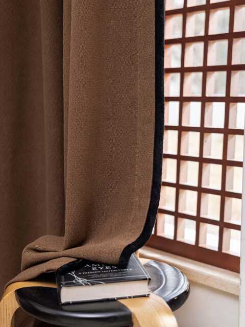 Dillnerson Linen Cotton Curtain With Black Trim, 6 Colors, Semi-Blackout Window Drape For Living Room Bedroom, Up To 85% Light Blocking, 1Pc - image 1