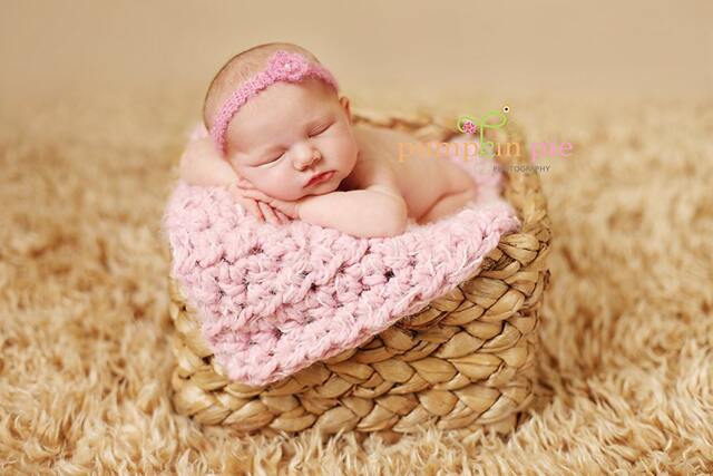 Pink Puff Newborn Baby Blanket Photo Prop - image 1