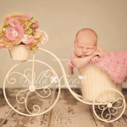 Pink Puff Newborn Baby Blanket Photo Prop - thumbnail 3