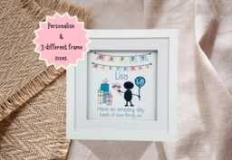 Unique 50Th Birthday Pebble Frame - Customised Gift For Her, Art Birthday Gift Sister, Friend, Mum, Or Daughter - thumbnail 1