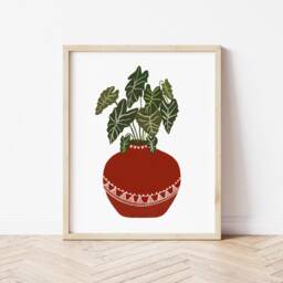 Houseplant Art Print, Bohemian Home Decor, Botanical Wall Art, House Plant Monstera Plant, Gift For Mom, Minimalist Decor - thumbnail 2