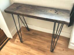 Rustic Console Table - Handmade Reclaimed Wood Entryway Table, Narrow Hallway Hairpin Legs For Home D??cor - The Hove - thumbnail 1