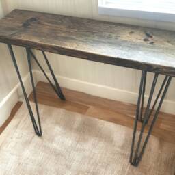 Rustic Console Table - Handmade Reclaimed Wood Entryway Table, Narrow Hallway Hairpin Legs For Home D??cor - The Hove - thumbnail 3