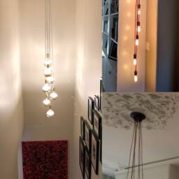 Modern Smoke Grey Led 7 Cluster Custom Any Colors - Chandelier Multi Pendant Lighting Modern Cloth Cords Pendant Light Ceiling Fixture Lamp - thumbnail 3