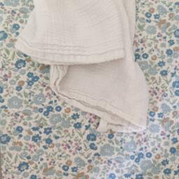 Blue Floral Baby Crib Sheet 100% Cotton, Mini Bedding - thumbnail 2