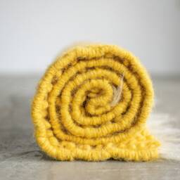 Yellow Wool Rugarea Runner Rug, Kitchen Floor Mat, Striped Living Room Carpet, Nursery Throw Organic Home Decor - thumbnail 4