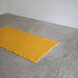 Yellow Wool Rugarea Runner Rug, Kitchen Floor Mat, Striped Living Room Carpet, Nursery Throw Organic Home Decor - thumbnail 3