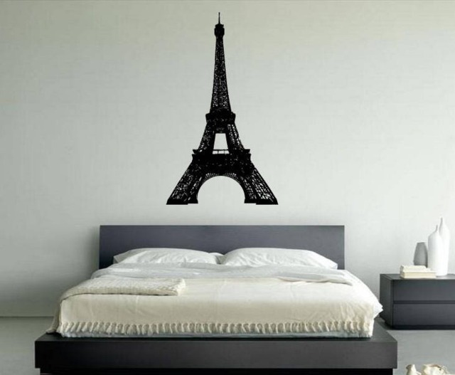 Eiffel Tower Wall Decal - Paris Skyline Art Fashion Romance Decoration Sticker Home Bedroom Decoration-Vg050 - image 1
