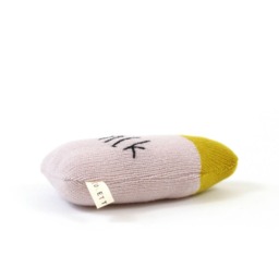 Milk Baby Rattle - Soft Lambswool Knitted Toy, Newborn Gift - thumbnail 3