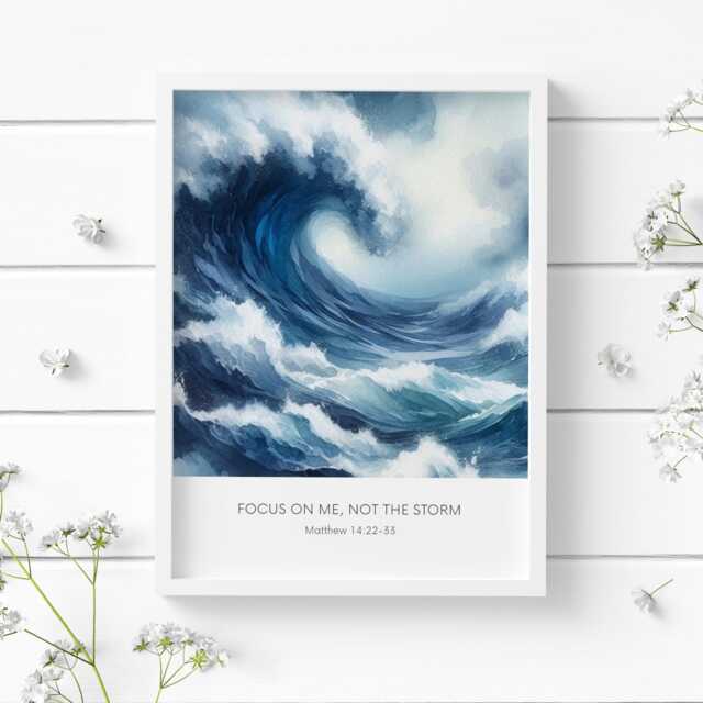 Christian Wall Art - Focus On Me, Not The Storm Print Unframed - image 1