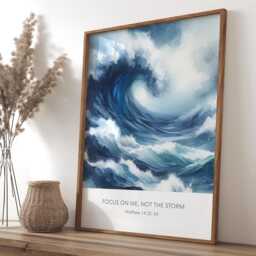 Christian Wall Art - Focus On Me, Not The Storm Print Unframed - thumbnail 2