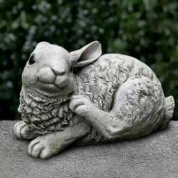 Garden Bunny Statue Concrete Rabbit Figurine Cement Animal Decoration Handmade Ornament Front Door Sculpture Lawn Decor Gift - thumbnail 3