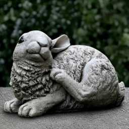 Garden Bunny Statue Concrete Rabbit Figurine Cement Animal Decoration Handmade Ornament Front Door Sculpture Lawn Decor Gift - thumbnail 4
