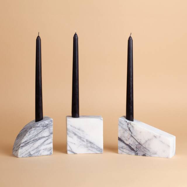 Marble Candlestick Holder Set Lorca - image 1