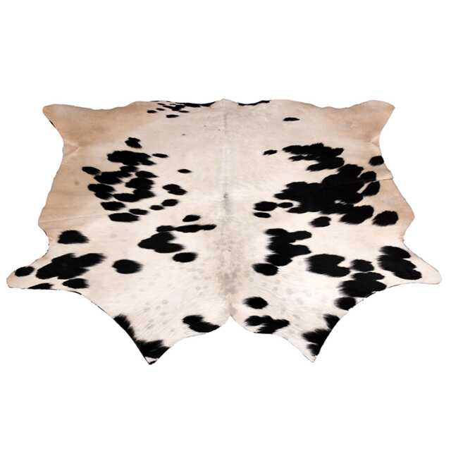 Black & White Cowhide Rug Large Hair-On Leather Accent - 56x56 Inches - image 1