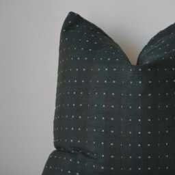 Dark Green Dot Pillow Cover Hmong Batik Textile - thumbnail 3