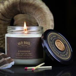 Voodoo Soy Candle - Coffee Sugar Cane Scented Vegan Witchcraft Altar Decor, New Orleans Southern Gothic, Occult Halloween Gift - thumbnail 2