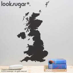 England Map Wall Decal - United Kingdom UK Stickers Britain -UK D??cor For Home, Office, Bars, & Pubs Lswd-0155Tr - thumbnail 1