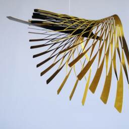 2-Part Brass Bird Mobile, Kinetic Sculpture, Modern Home Decor - thumbnail 3