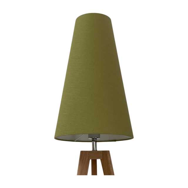 Olive Green Textured 100% Linen Extra Tall Tapered Cone Lampshade - image 1