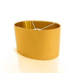 New Luxury High Quality Handmade Gold Yellow 45 Cotton Fabric Lamp Shade Oval Shape Oval Metallic Lining - thumbnail 2