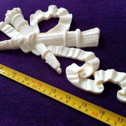 Large Gilt Or White French Empire Napoleon Style Decorative Wall Furniture Moulding Pediment Plastic Decoration - thumbnail 2