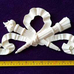 Large Gilt Or White French Empire Napoleon Style Decorative Wall Furniture Moulding Pediment Plastic Decoration - thumbnail 3
