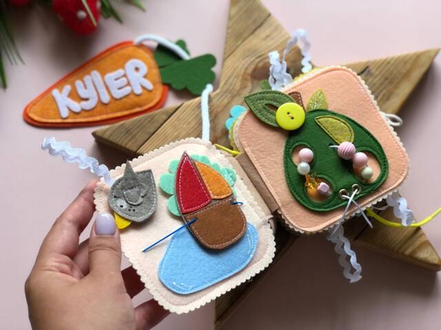 Personalised Felt Quiet Book From 6 Month To 2 Years, Educational Book, Felt Busy Book, Baby Activity Book. Activity Toys - image 1