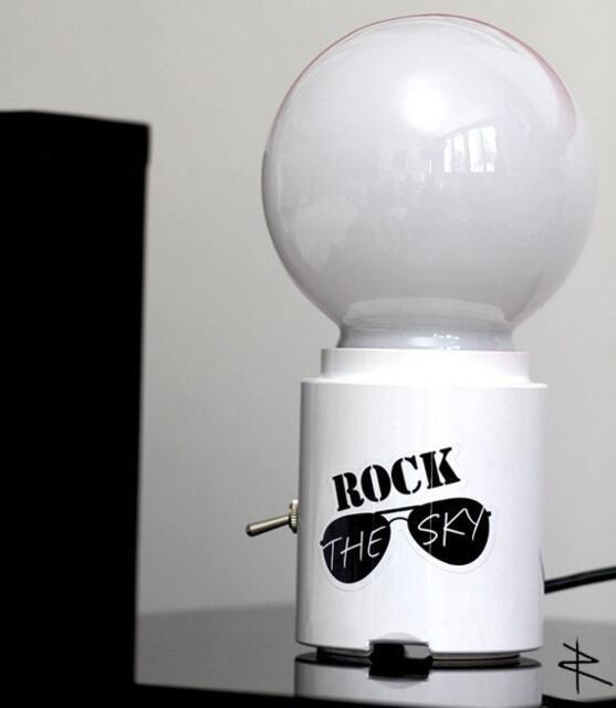 Rock The Sky Aviation Modern Art Exit Glass Globe Nyc Accent Lamp - Perfect Wedding Gift - image 1