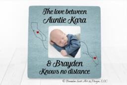 Personalized Aunt & Nephew Long Distance Photo Frame, Aunt Gift, Nephew - thumbnail 1