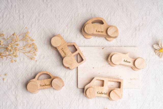 Personalized Wooden Car/Wooden Urban Vehicle Set Children's Birthday Gift Birth Gift, Personalized Christmas - image 1