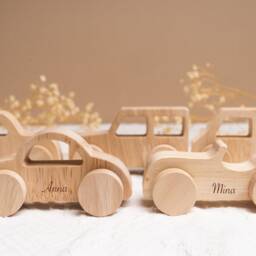 Personalized Wooden Car/Wooden Urban Vehicle Set Children's Birthday Gift Birth Gift, Personalized Christmas - thumbnail 3