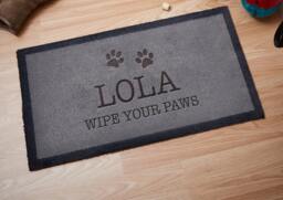 Wipe Your Paws Doormat - Personalised Doormat Boutiquegifts - thumbnail 1