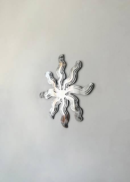 Wiggly Star Layered Mirror- Silver Star Wavy Mirror - 3 Layer Abstract Acrylic Color Funky Amorphic Retro - image 1